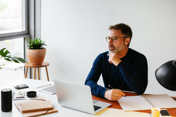 Man working in a modern office.