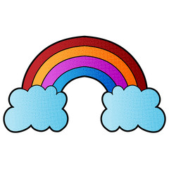 rainbow vector design. digital hand drawn. halftone texture