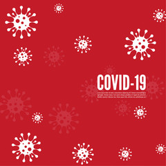 Background with bacillus coronavirus with viral infection. Virus Covid 19 vector illustration.