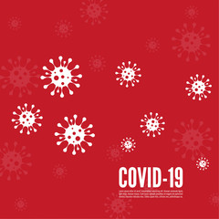 Background with bacillus coronavirus with viral infection. Virus Covid 19 vector illustration.