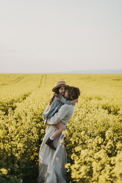 Mother and daughter having fun