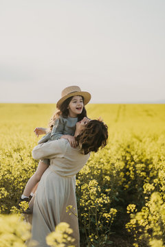 Mother and daughter having fun