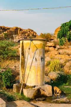 Humble water tank in rural town area of India