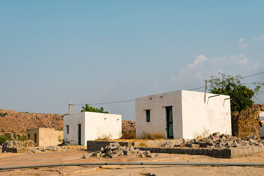 Humble houses side view in rural area of India