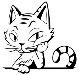 Cat Character Stencil, Glance
