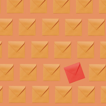 Handmade envelopes pattern on a pastel background.