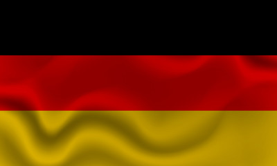 national flag of Germany on wavy cotton fabric. Realistic vector illustration.