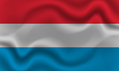 Obraz premium national flag of luxembourg on wavy cotton fabric. Realistic vector illustration.