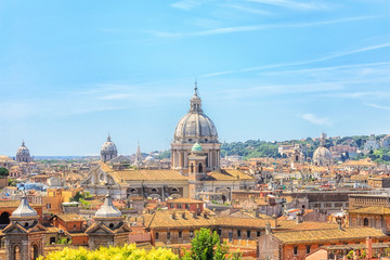 Fototapeta na wymiar view of Rome from the Terrazza Viale del Belvedere