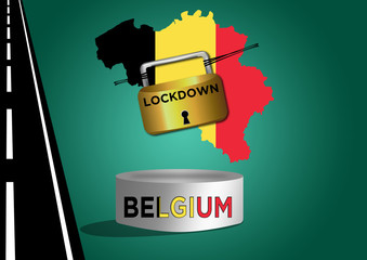 Concept of Corona Virus Lockdown Illustration in Belgium