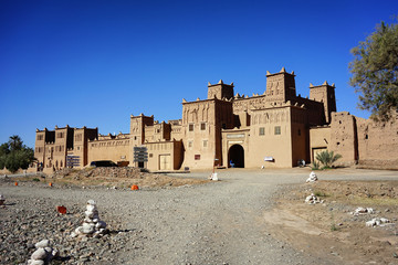 Main entrance of the historical Amridil Kasbah, the most iconic kasbah in Morocco.