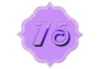 Sticker, Emblem, Zahl, 75