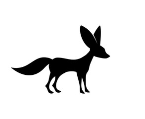 Creative design of fennec flat illustration