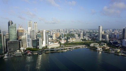 Singapore, circa march 2020: Skyline of Singapore