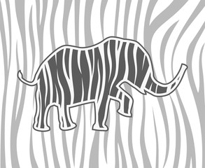 Creative design of elephant walking illustration