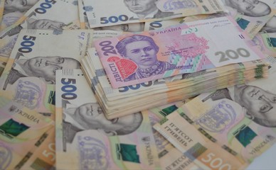 Ukrainian money hryvnia. The national currency