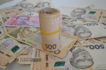 Ukrainian money hryvnia. The national currency