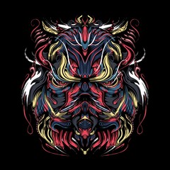 The dark storm warrior vector illustration