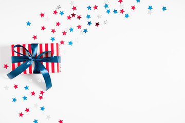 4th of July American Independence Day. Happy Independence Day, decorations on white background....
