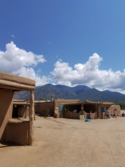 Pueblos by a Mountain