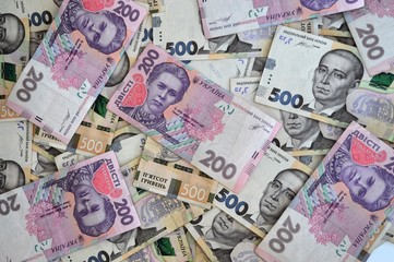 Ukrainian money hryvnia. The national currency