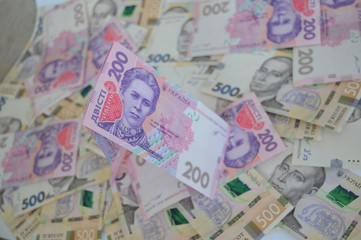 Ukrainian money hryvnia. The national currency