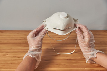 Protective mask and gloves