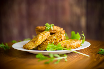 vegetable vegetarian fried cabbage pancakes in a plate