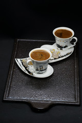 cup of Turkish coffee with Turkish delight.