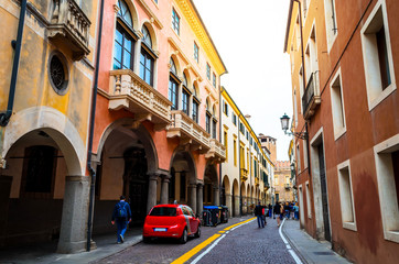 Fototapeta na wymiar Beautiful street of Padova (Padua), Veneto, Italy