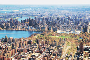Stunning aerial view on Manhattan nd Central Park