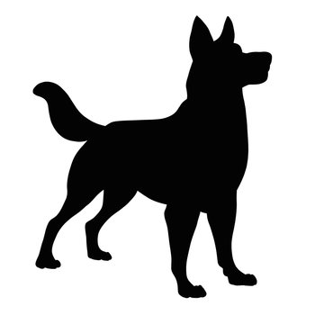Dog icon. Black silhouette of animal
