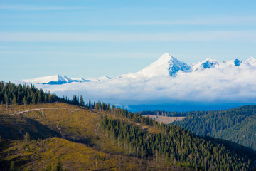 High Tatras mountains in Slovakia. View from Andrejcova, Low Tatras