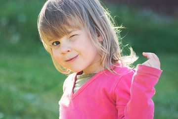 winking little girl