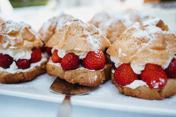 photo of Strawberry Cream Puffs on a plate
