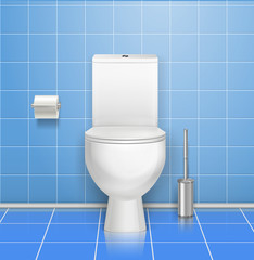 Public Toilet Interior Composition