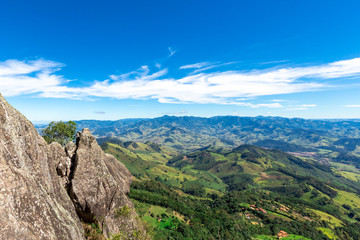 Fototapeta na wymiar Pedra do Bau, rock mountain peak in Sao Bento do Sapucai, Brazil.