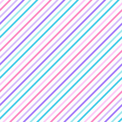 Obraz premium Diagonal Stripes Seamless Pattern - Colorful diagonal stripes repeating pattern design