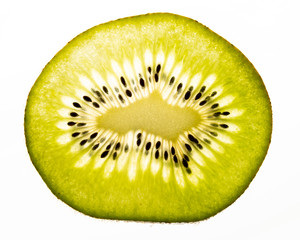Close-up of a kiwi slice, healthy fruit with lots of vitamins, Uster, Switzerland, Europe.