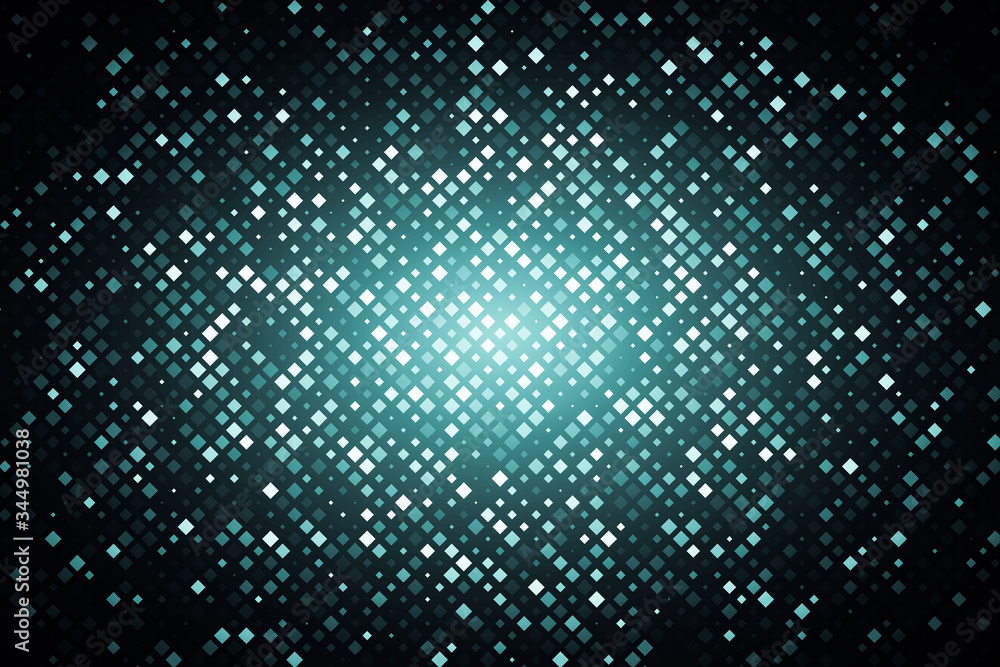 Poster technology illustration. abstract futuristic background consisting of small squares and pixels.