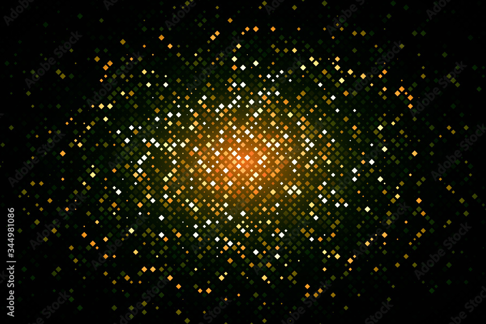 Poster technology illustration. abstract futuristic background consisting of small squares and pixels.