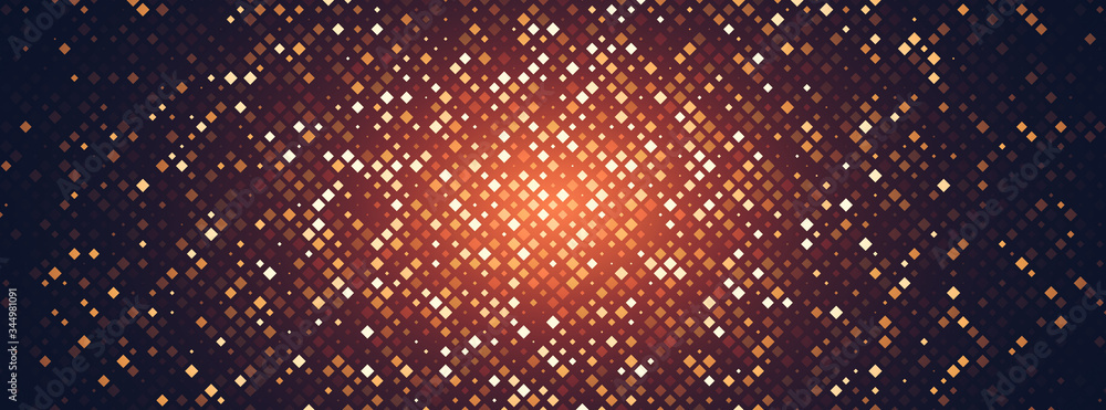 Poster technology illustration. abstract futuristic background consisting of small squares and pixels.