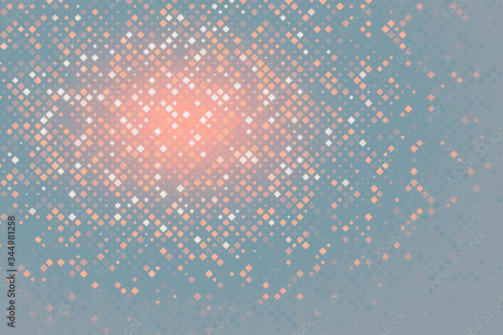 Poster technology illustration. abstract futuristic background consisting of small squares and pixels.