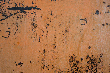 The texture of an iron sheet painted with paint that is subject to corrosion. External part of the...