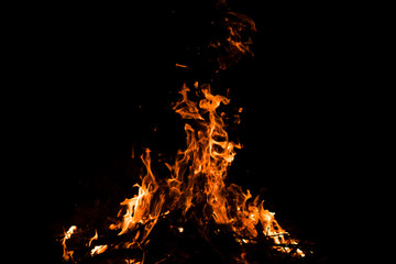 fire on black background