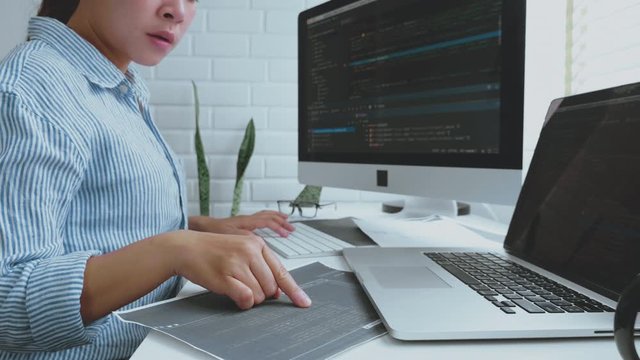 Developing programmer Development Website design and coding technologies working at home