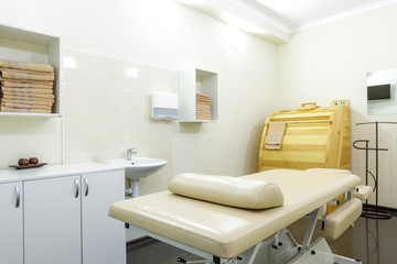 A cozy and beautiful massage room which has everything you need for relaxation and aroma sauna