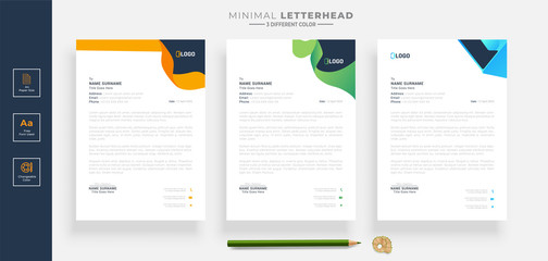 Simple creative modern letterhead templates design for your project design, Vector illustration.