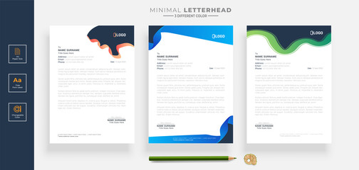 Fototapeta na wymiar Simple creative modern letterhead templates design for your project design, Vector illustration.