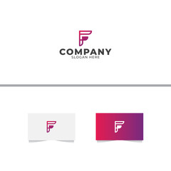 Letter F Gradient Logo Design Template